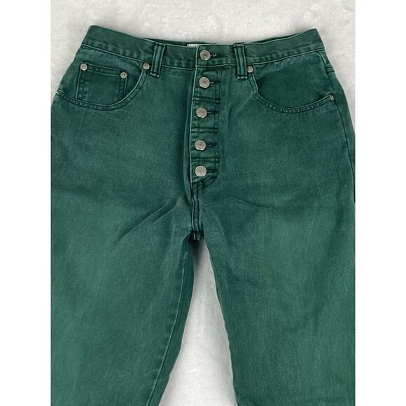 Jeanjer Womens Jeans Green High Rise Button‎ Fly Denim Size 11/12 - Picture 2 of 14